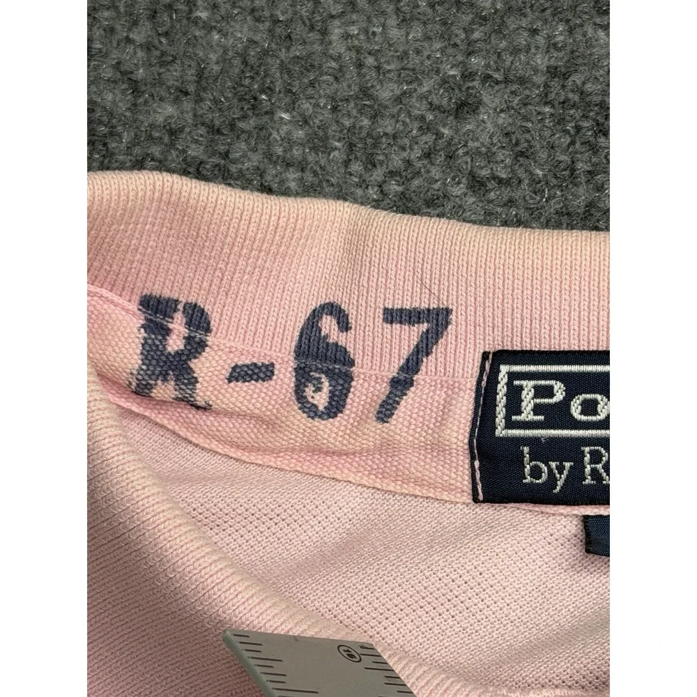 Polo Ralph Lauren Mens L Pink Athletic Canoeing Graphic Paint Splatter Polo
